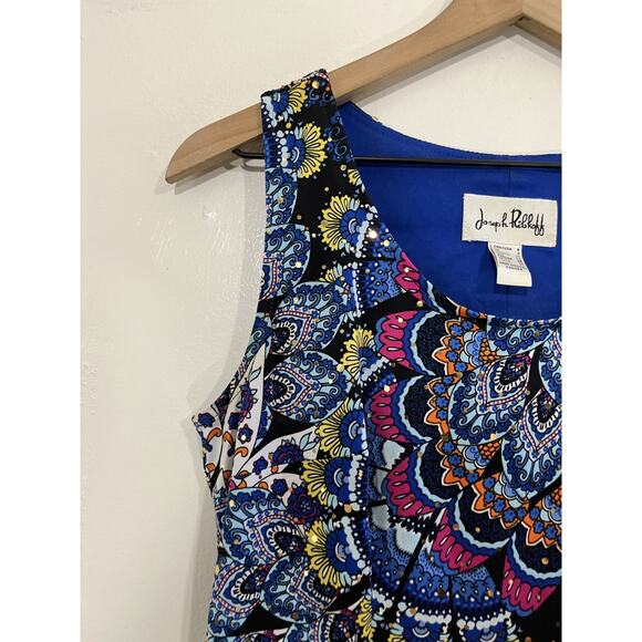 Joseph Ribkoff Kaleidoscopic Mandala Maximalist Boho Resort Dress 6 Art Eclectic - Picture 3 of 12